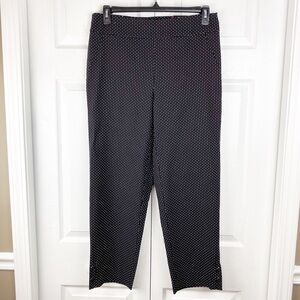 Square Black and White Hook & Bar Polka Dot Ankle Pant Size 14 Career Work